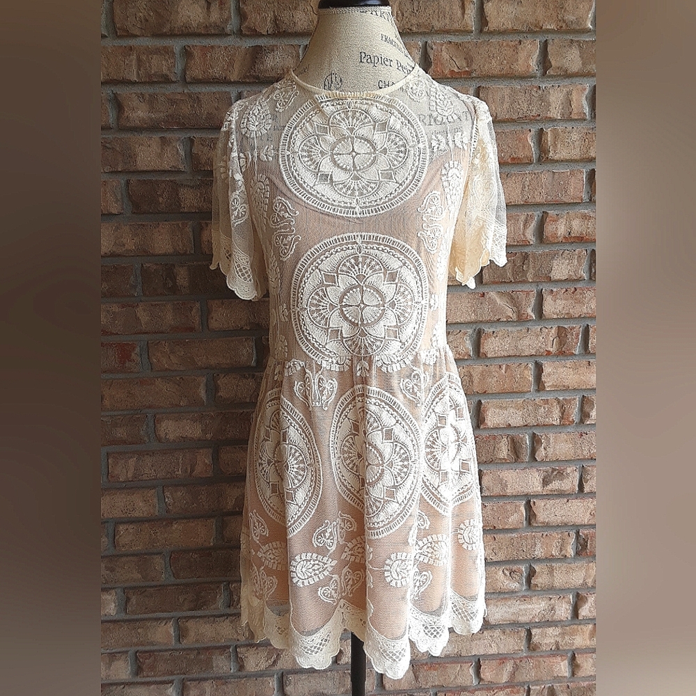 Jen's Pirate Booty Lace Cotton Embroidered Dress.